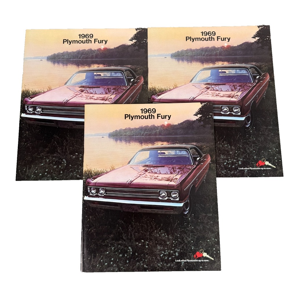 1969 Plymouth Fury Original Dealer Sales Brochures Lot of 3 Sport VIP Mopar Spec